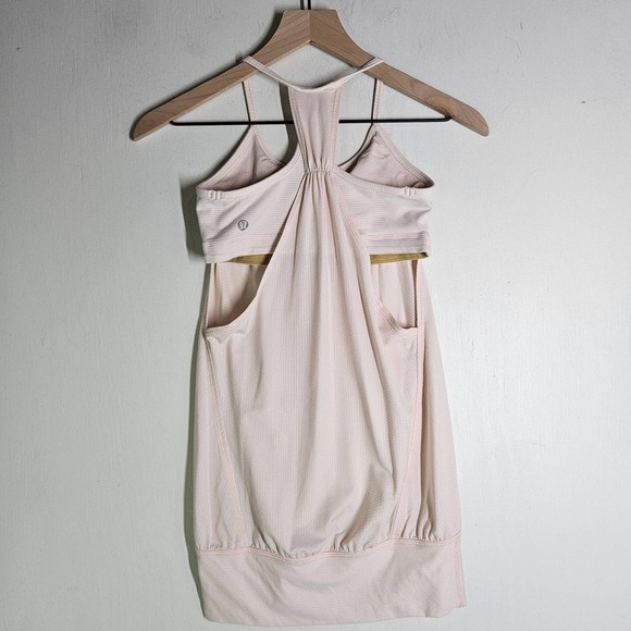 Lululemon No Limits Tank 4 Layered Shelf Bra Pretty Pink Tonka Stripe - Picture 5 of 10